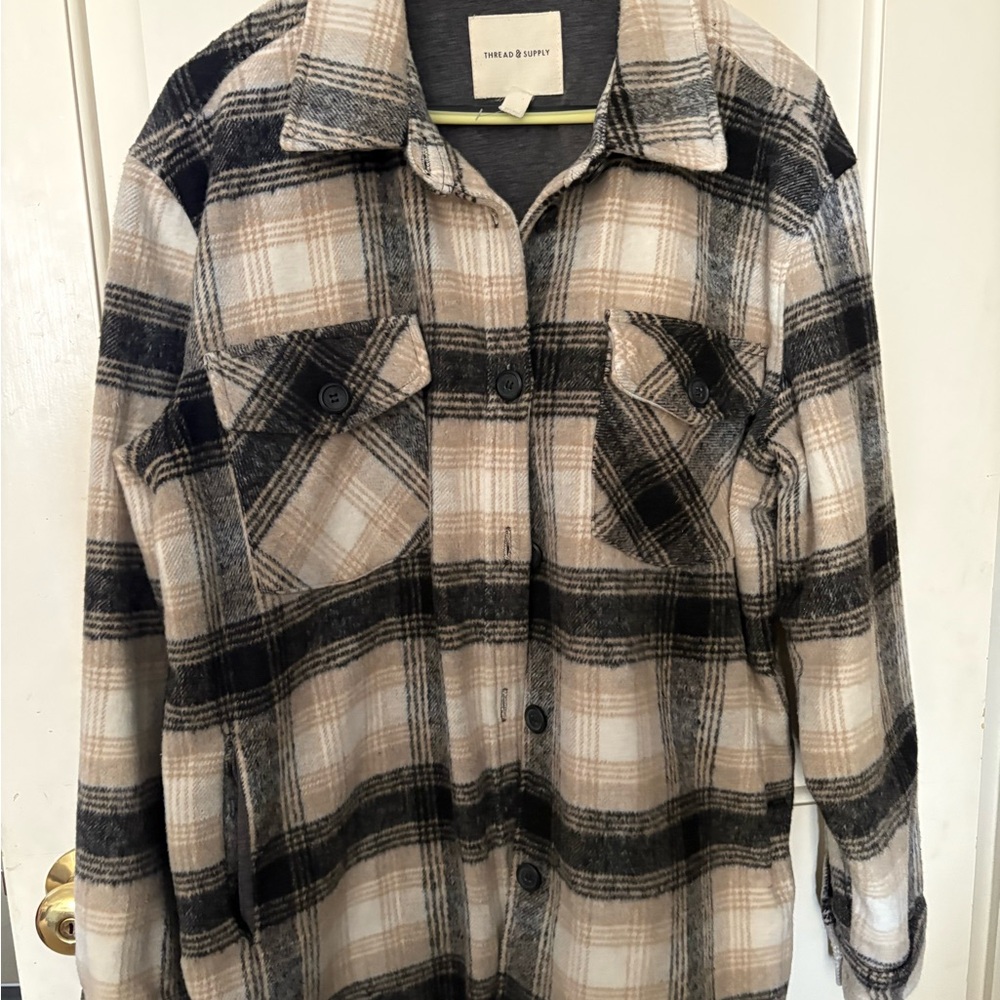 Thread & Supply Gray and Cream Jacket